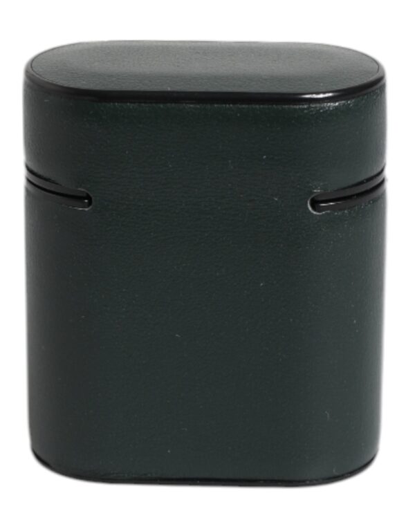 Dolce & Gabbana Black Calfskin Leather Logo Print Flip Holder Airpods Case - Image 4