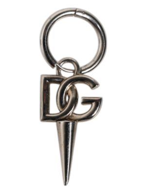 Dolce & Gabbana Silver Brass DG Logo Metal Ring Holder Keychain Keyring