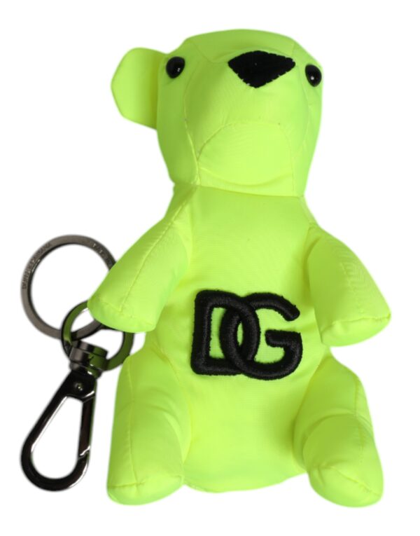 Dolce & Gabbana Green Bear Embroidered Logo Keychain Clasp Keyring - Image 2