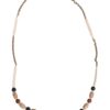 Dolce & Gabbana Black Gold Wooden Beaded Logo Pendant Necklace - Image 4