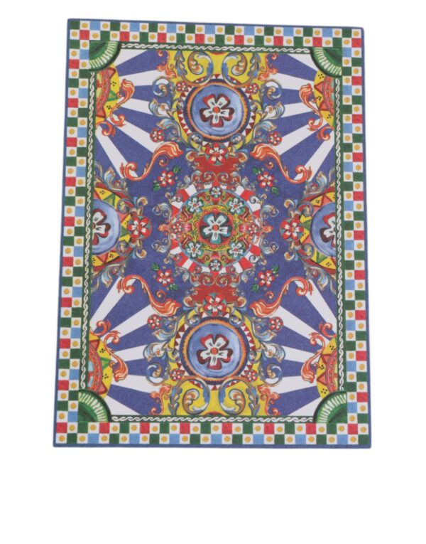 Dolce & Gabbana Multicolor Carretto Siciliano Envelope Post Card Holder - Image 7