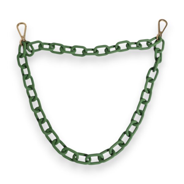 Dolce & Gabbana Green Plexy Acrylic Chunky Gold Hardware Wallet Chain - Image 3