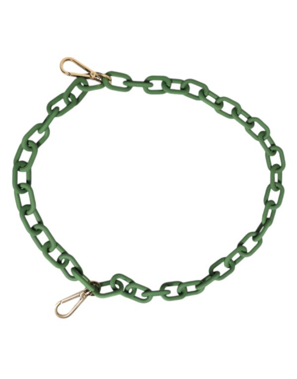 Dolce & Gabbana Green Plexy Acrylic Chunky Gold Hardware Wallet Chain - Image 4