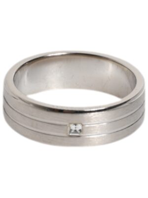 Dolce & Gabbana Silver Tone Brass Clear Crystal DG Logo Ring