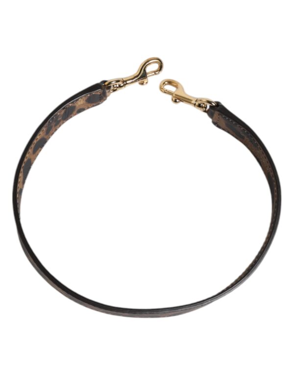 Dolce & Gabbana Brown Leopard Calf Leather Bag Shoulder Strap - Image 5