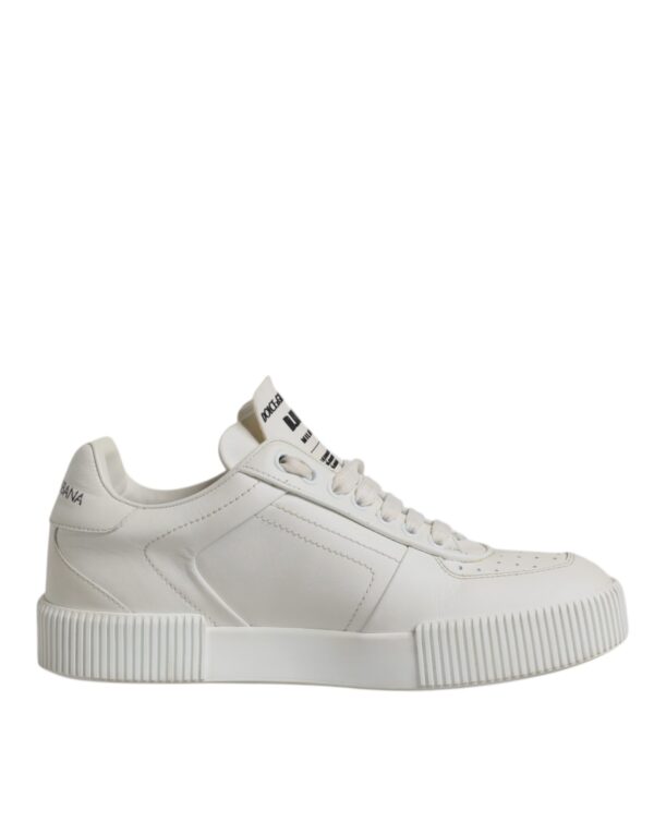 Dolce & Gabbana White Miami Leather Low Top Sneakers Shoes - Image 7