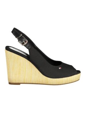 Tommy Hilfiger Black Cotton Women Sandal