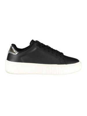 Tommy Hilfiger Black Leather Women Sneaker