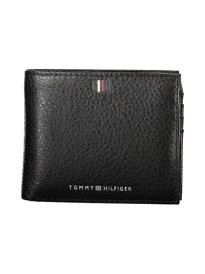 Tommy Hilfiger Sleek Black Leather Wallet with Ample Storage