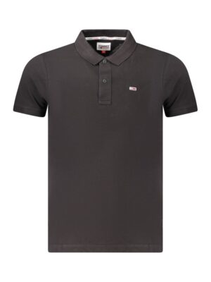 Tommy Hilfiger Black Cotton Men Polo Shirt