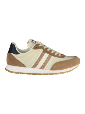 Tommy Hilfiger Beige Leather Men Sneaker