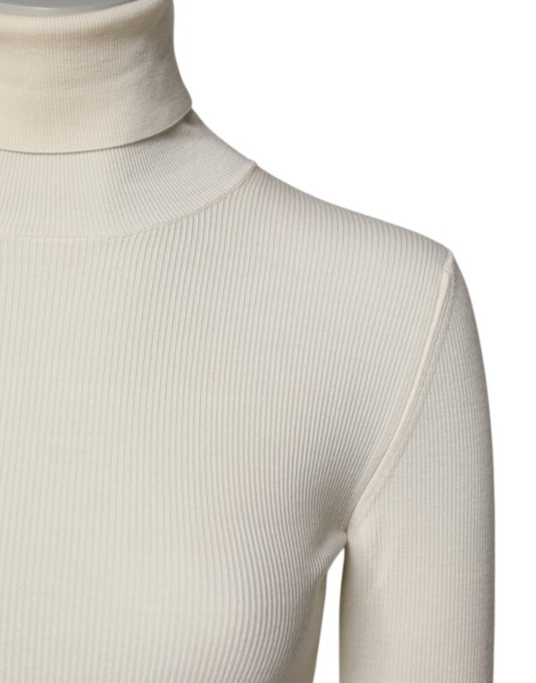 Dolce & Gabbana Cream Long Sleeves Turtleneck Slim Sweater - Image 3
