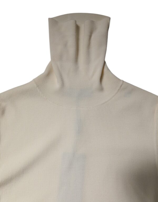 Dolce & Gabbana Cream Long Sleeves Turtleneck Slim Sweater - Image 5