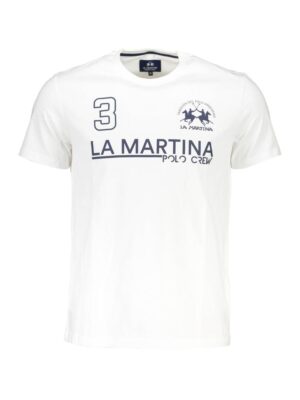 La Martina White Cotton Men T-Shirt