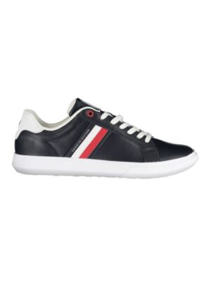 Tommy Hilfiger Sleek Blue Lace-Up Sneakers with Contrast Details