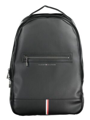 Tommy Hilfiger Black Polyethylene Men Backpack