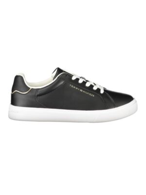 Tommy Hilfiger Black Leather Women Sneaker