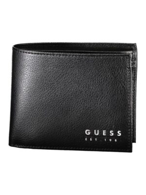 Guess Jeans Chic Black Leather Dual-Compartment Wallet