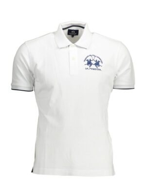 La Martina White Cotton Mens Polo Shirt
