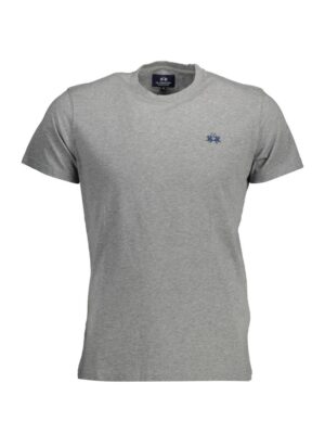 La Martina Gray Cotton Men T-Shirt