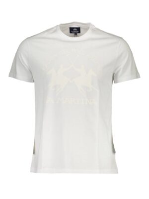 La Martina White Cotton Men T-Shirt