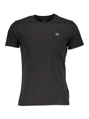 La Martina Black Cotton Men T-Shirt