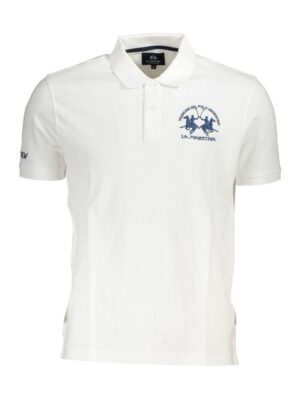 La Martina White Cotton Men Polo Shirt