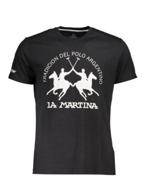 La Martina Black Cotton Men T-Shirt
