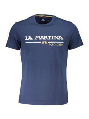 La Martina Blue Cotton Men T-Shirt