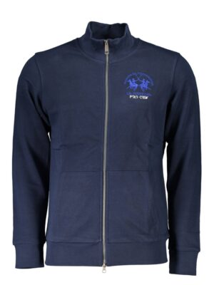 La Martina Blue Cotton Men Sweater