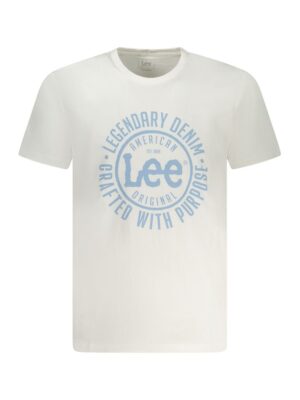 Lee White Cotton Men T-Shirt