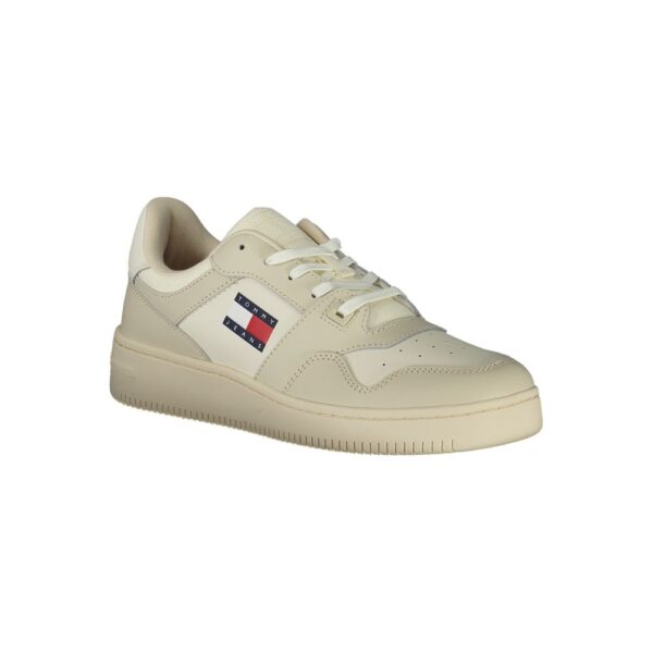 Tommy Hilfiger Beige Leather Men Sneaker - Image 2