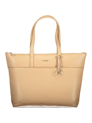 Calvin Klein Beige Polyester Women Handbag