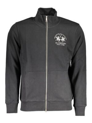 La Martina Black Cotton Men Sweater