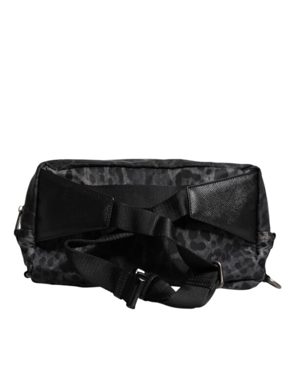 Dolce & Gabbana Black Gray Leopard DG Logo Belt Waist Fanny Pack Bag - Image 4