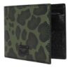 Dolce & Gabbana Black Green Leather DG Plaque Bifold Card Holder Wallet - Image 3