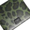 Dolce & Gabbana Black Green Leather DG Plaque Bifold Card Holder Wallet - Image 5