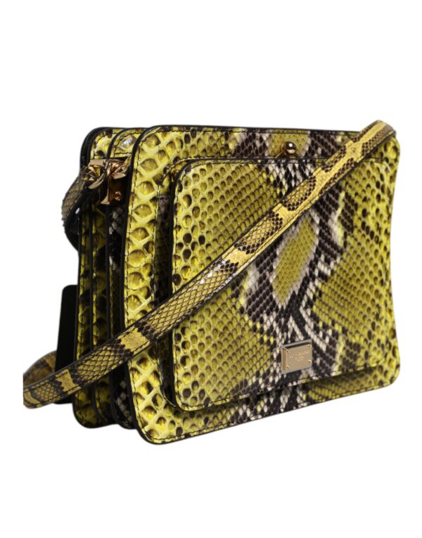 Dolce & Gabbana Green Exotic Leather DG Plaque Crossbody Clutch Bag - Image 4