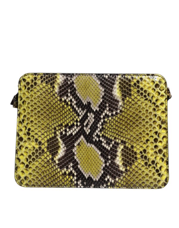 Dolce & Gabbana Green Exotic Leather DG Plaque Crossbody Clutch Bag - Image 5