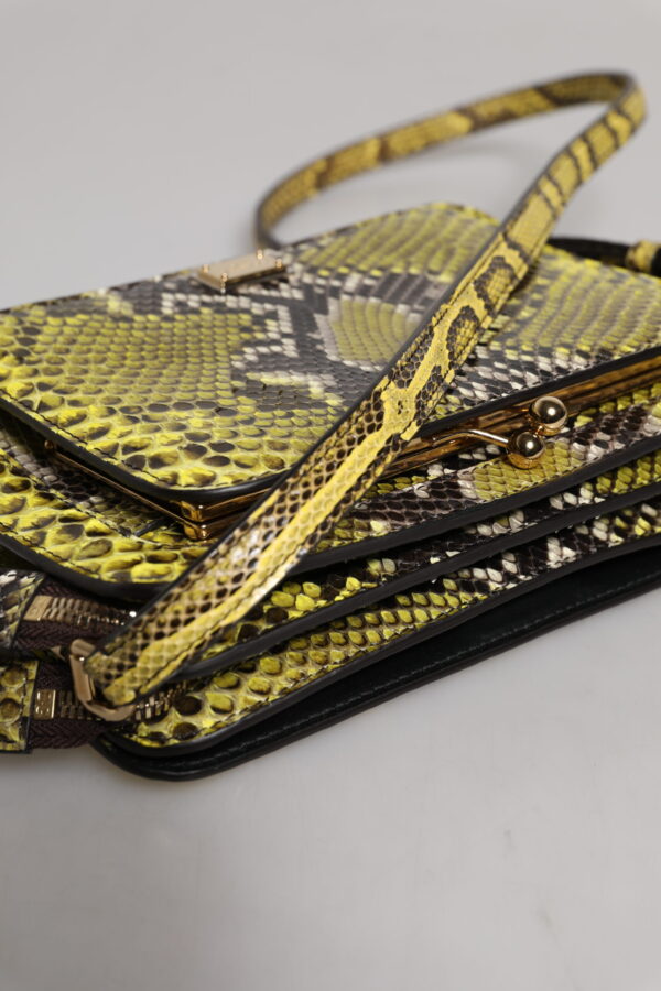 Dolce & Gabbana Green Exotic Leather DG Plaque Crossbody Clutch Bag - Image 6