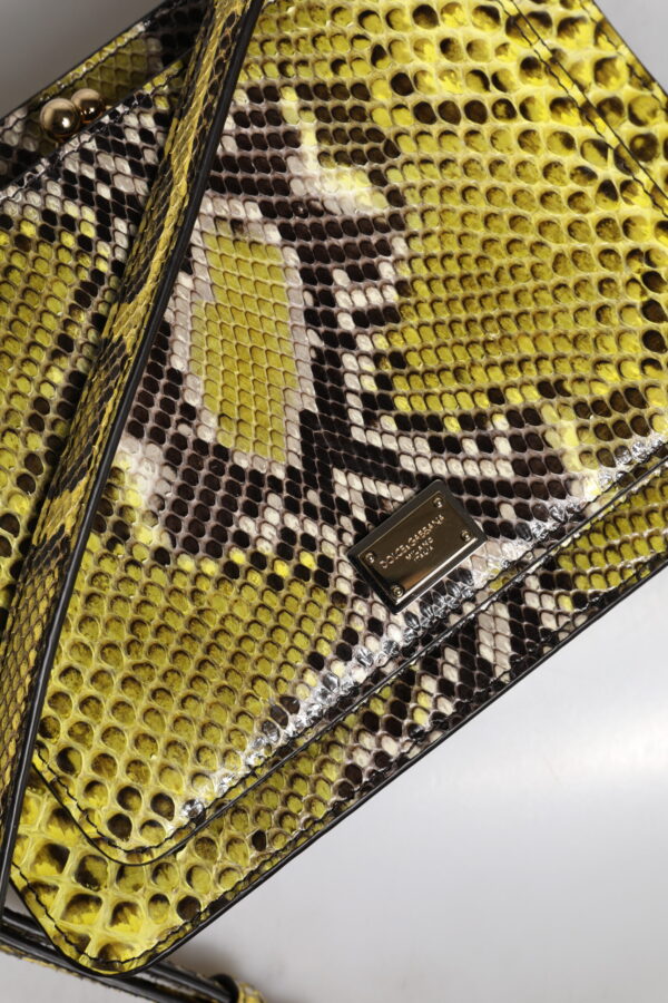 Dolce & Gabbana Green Exotic Leather DG Plaque Crossbody Clutch Bag - Image 7