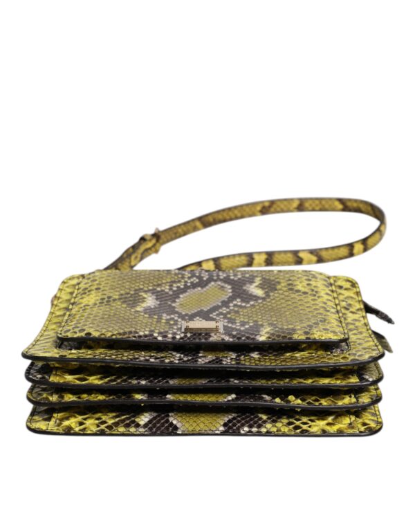 Dolce & Gabbana Green Exotic Leather DG Plaque Crossbody Clutch Bag - Image 8