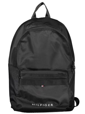 Tommy Hilfiger Black Polyester Men Backpack