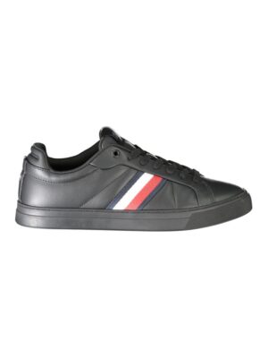 Tommy Hilfiger Black Leather Men Sneaker
