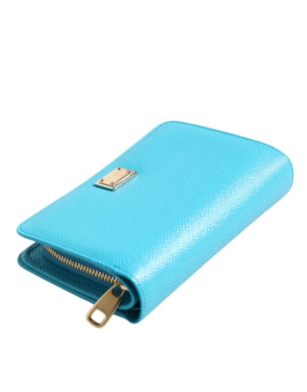 Dolce & Gabbana Light Blue Leather Bifold Continental Clutch Wallet - Image 6