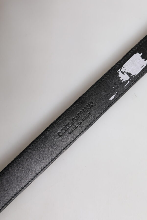 Dolce & Gabbana Black Leather Metal Buckle Classic Belt - Image 4