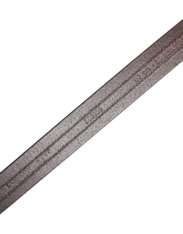 Dolce & Gabbana Burgundy Leather Metal Logo Buckle Belt - Image 5