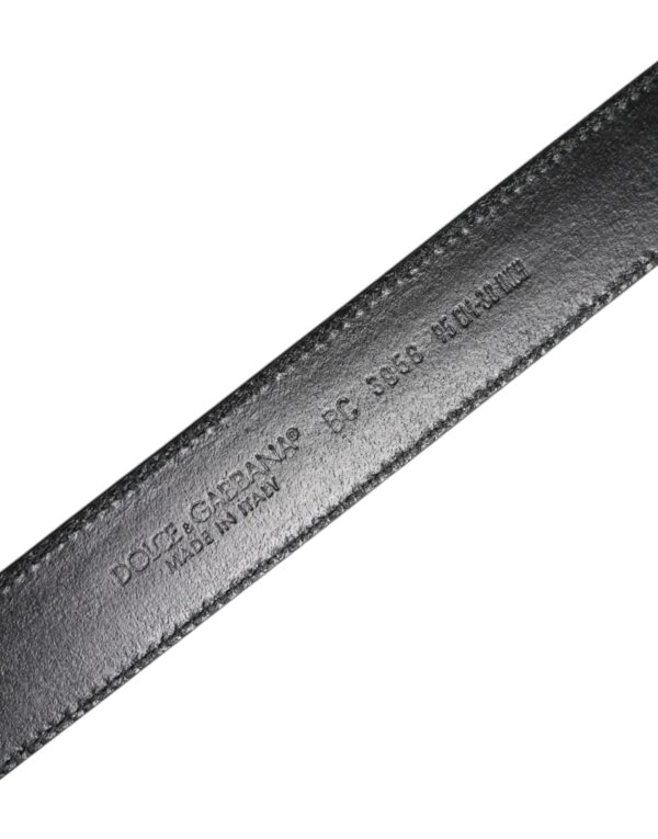 Dolce & Gabbana Black Brown Leather Classic Metal Buckle Belt - Image 4