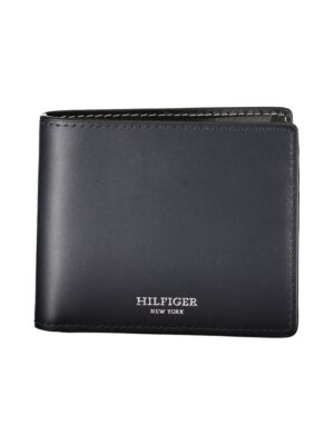 Tommy Hilfiger Elegant Blue Leather Bifold Wallet