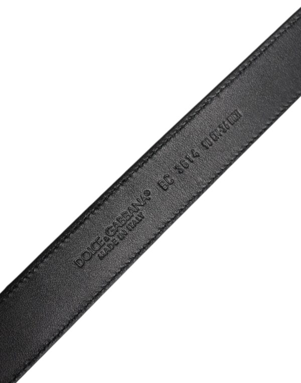 Dolce & Gabbana Black Calf Leather Classic Metal Buckle Belt - Image 6